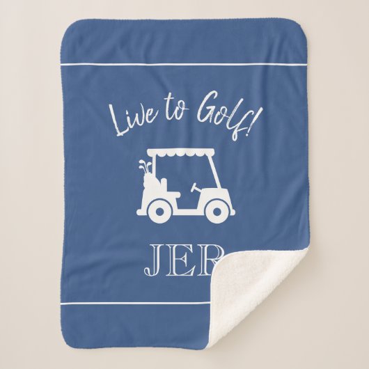 Golfer Golf Cart Mit Monogramm Vorstellungen Klass Sherpadecke (Vorderseite)