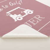 Golfer Golf Cart Monogram Initials Dusty Rose Pink Sherpadecke (3/4)