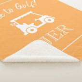 Golfer Golf Cart Monogram Initials orange Gelb Sherpadecke (3/4)