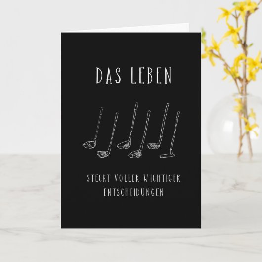 Golfer Golf Club Golfplatz Karte (Gelbe Blume)