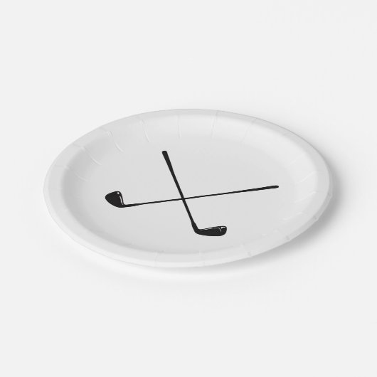 Golfer Golf Club Pappteller (Schrägansicht)