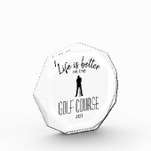 Golfer Golf Course Monogram Initials White Black Fotoblock (Links)
