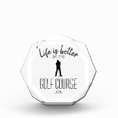 Golfer Golf Course Monogram Initials White Black Fotoblock (Vorderseite)