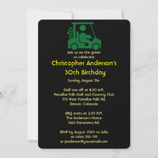 Golfer Golf Golfing 30. Geburtstag Einladung