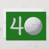 Golfer Golf Golfing 40. Geburtstag Einladung (Vorderseite)