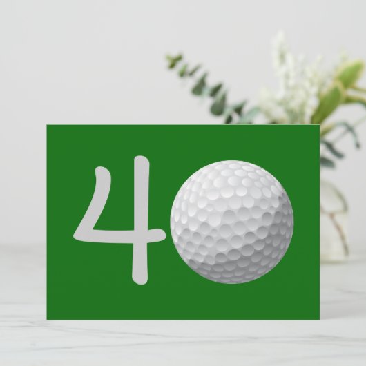 Golfer Golf Golfing 40. Geburtstag Einladung (Stehend Vorderseite)