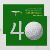 Golfer Golf Golfing 40. Geburtstag Einladung (Vorne/Hinten)