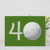 Golfer Golf Golfing 40. Geburtstag Einladung (Stehend Vorderseite)