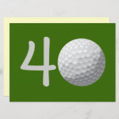 Golfer Golf Golfing 40. Geburtstag Einladung (Vorne/Hinten)