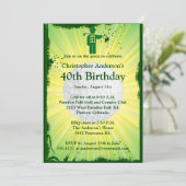 Golfer Golf Golfing 40. Geburtstag Einladung (Stehend Vorderseite)