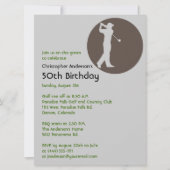 Golfer Golf Golfing 50. Geburtstag Einladung (Vorderseite)