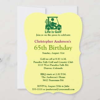 Golfer Golf Golfing 65. Geburtstag Einladung