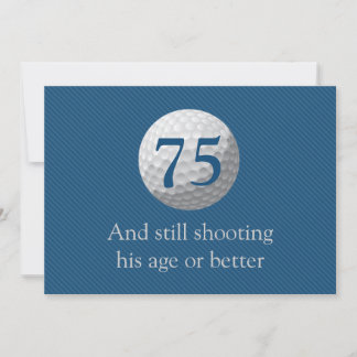Golfer Golf Golfing Blue 75. Geburtstag Einladung
