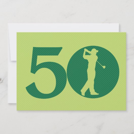 Golfer Golf Green 50. Geburtstag Einladung (Vorderseite)