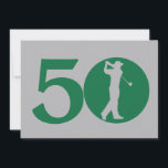 Golfer Golf Green Grey 50th Birthday Invitation Einladung<br><div class="desc">You can personalize all the text on this 50th golf themed birthday party invitation. You can change the text and number on the front and use this for a 40th, 60th, 70th or other birthday. The design features a silhouette of a golfer swinging a club made to look like the...</div>