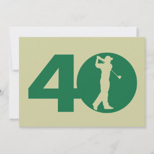 Golfer Golf Green Tan 40. Geburtstag Einladung