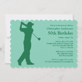 Golfer Golf Green White 50. Geburtstag Einladung