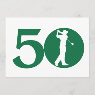 Golfer Golf Green White 50. Geburtstag Einladung