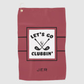 Golfer Golf Modern Monogram Pro Sport Red Black Golfhandtuch (Vorderseite)