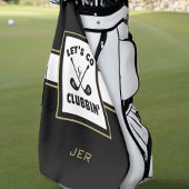 Golfer Golf Modernes Monogram Pro Sport Black Gold Golfhandtuch