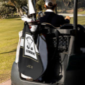 Golfer Golf Modernes Monogram Pro Sport Black Gold Golfhandtuch