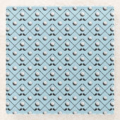 Golfer Golf Pattern Blaues Muster Glasuntersetzer (Vorderseite)