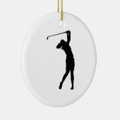 Golfer Golf Person Silhouette Snow Globe Keramik Ornament (Rechts)
