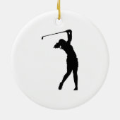 Golfer Golf Person Silhouette Snow Globe Keramik Ornament (Hinten)