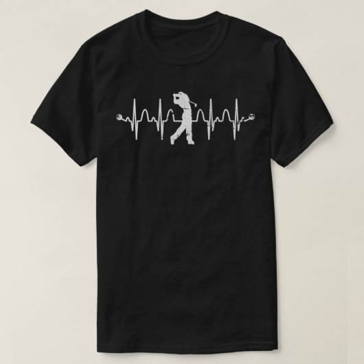 Golfer Golf Player Heartbeat Golfplatz Golf Pull T-Shirt (Design vorne)