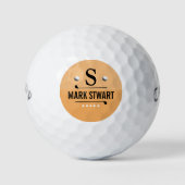Golfer Golf Player Monogram Golfball (Vorderseite)