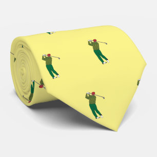 Golfer/Golf Player Silhouette Neck Tie Muster Krawatte