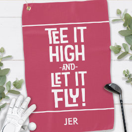 Golfer Golf Spaß Funny Sports Custom Magenta Red Golfhandtuch