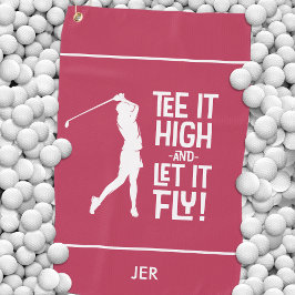 Golfer Golf Spaß Funny Sports Moderne Magenta Rot Golfhandtuch