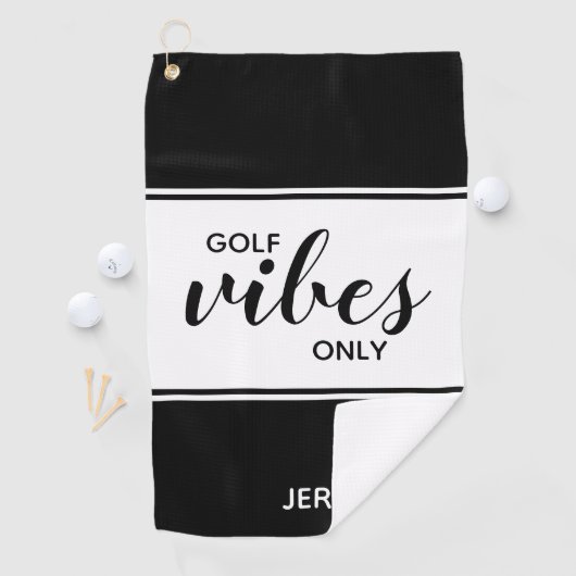 Golfer Golf-Spiele für Schwarz und Weiß - Golf-Ang Golfhandtuch (Insitu)