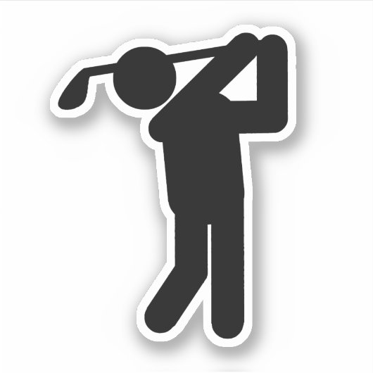 Golfer Golf Symbol Sports Aufkleber (Vorderseite)