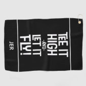 Golfer Golf T-Shirt Spaß Funny Sports Monogram Bla Golfhandtuch (Horizontal)