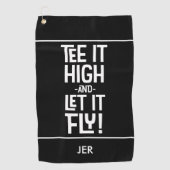 Golfer Golf T-Shirt Spaß Funny Sports Monogram Bla Golfhandtuch (Vorderseite)