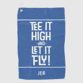 Golfer Golf T-Shirt Spaß Funny Sports Monogram Blu Golfhandtuch (Vorderseite)