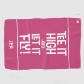 Golfer Golf T-Shirt Spaß Funny Sports Monogram Pin Golfhandtuch (Horizontal)