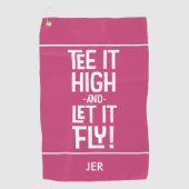 Golfer Golf T-Shirt Spaß Funny Sports Monogram Pin Golfhandtuch (Vorderseite)