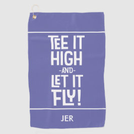 Golfer Golf T-Shirt Spaß Spaß Monogram Periwinkle Golfhandtuch