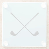 Golfer Golf Wappen Blue Pattern Glass Untersetzer (Rückseite)