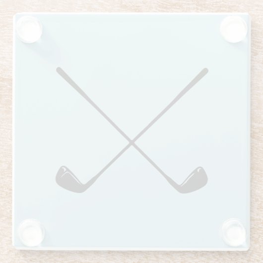 Golfer Golf Wappen Blue Pattern Glass Untersetzer (Rückseite)