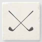 Golfer Golf Wappen Muster Steinuntersetzer (Vorderseite)