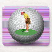 Golfer Golfball Stripe Mouse Pad! Mouse Pad Mousepad (Vorne)