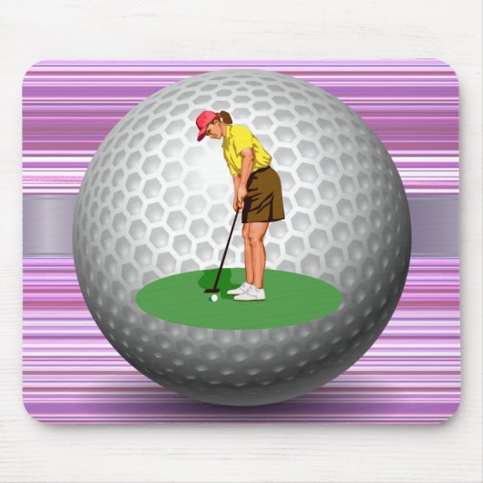 Golfer Golfball Stripe Mouse Pad! Mouse Pad Mousepad (Vorne)