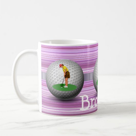 Golfer Golfbälle Tasse Streifen (Links)