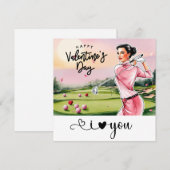 Golfer Golfer Golfen Valentinstag Feiertagskarte (Vorne/Hinten)
