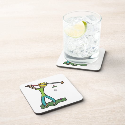 Golfer Golfing Getränkeuntersetzer (Rechte Seite)