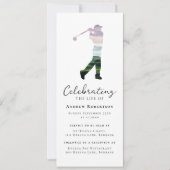 Golfer Golfplatz Beerdigung Digitales Ereignis Einladung (Vorderseite)